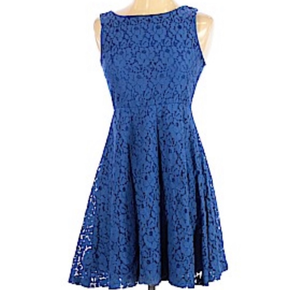 Royal Blue Lace Hidden Heart Dress